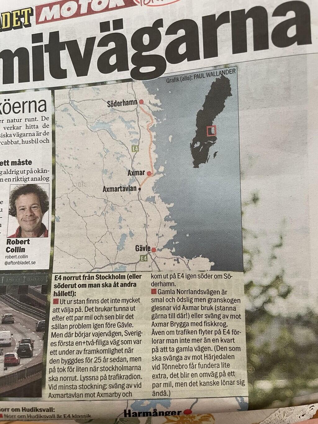 Aftonbladet trafiktipsar om Axmar bruk.