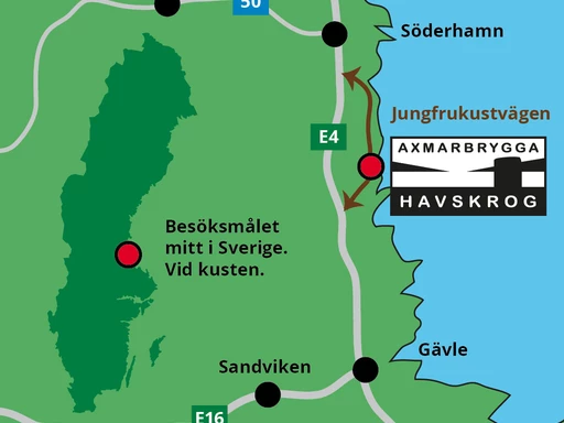 Besöksmålet mitt i Sverige - men vid kusten!