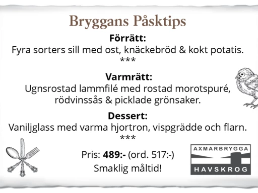 Påsktips Trerätters hela helgen