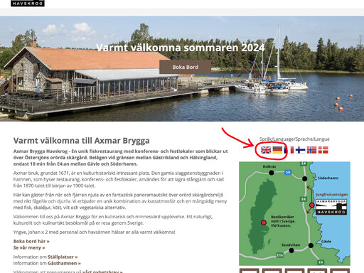 Axmar Brygga launches multilingual website to attract more visitors from Europe
