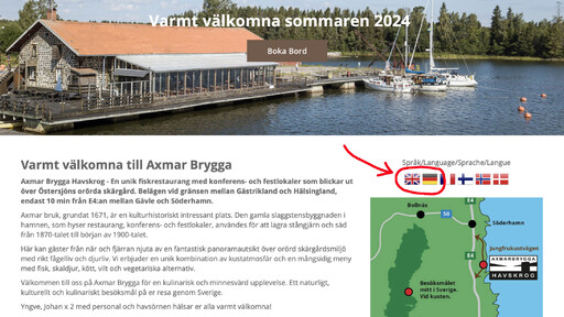 Axmar Brygga launches multilingual website to attract more visitors from Europe